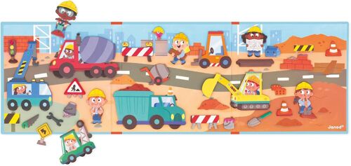 KAL-- Magnéti'Stories Chantier - Jeu Éducatif Magnétique 30 Aimants - Jouet Enfant En Carton Fsc - Développe Imagination Et Motricité Fine - Dès 3 Ans,J05454