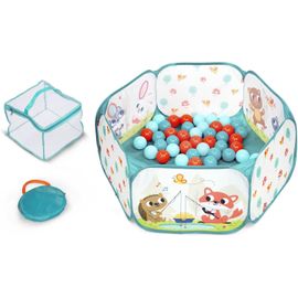 MDY-Li'l Woodzeez Toys - Piscine à balles - 42 balles colorées - Pliable et Portable - Ensemble de Fosse à balles pour Tout-Petits, Enfants - Mini Espace de Jeu - 1 an +