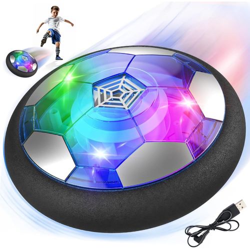 Mdy-Ballon De Foot Enfant, Air Power Football Jouet Garçon 3 4 5 6 7 8 9 Ans Ballon Aeroglisseur Rechargeable Avec Lumière Led Hover Soccer Cadeau Anniversaire Noël Aire De Jeu Intérieur Extérieur
