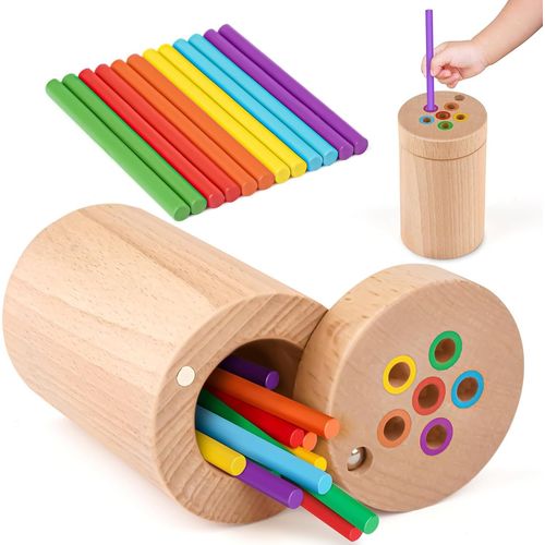 MDY-Jouet Bebe Montessori Jouet en Bois, Motricité Fine Jeu Éducatif pour Apprendre à Compter et Les Couleurs Jouet Enfant Cadeau Fille Garçons 2 3 4 Ans