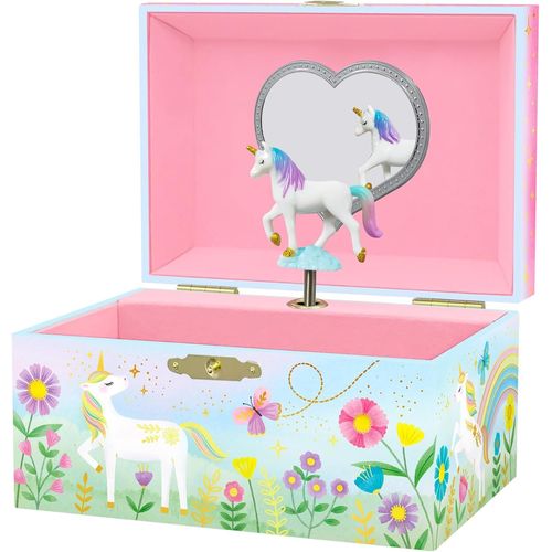 Boîte à Bijoux Musicale Licorne pour Filles, Cadeaux d'Anniversaire Licorne pour Petites Filles, Boîte à Bijoux 3-10 ans, 15,2 x 11,8 x 8,9 cm