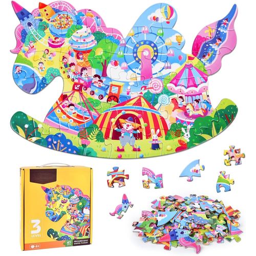 FEW-Puzzle Animaux 48 Pièces, Jouet Éducatif pour Enfant, Cadeau pour Fille et Garçon de 4 à 10 Ans