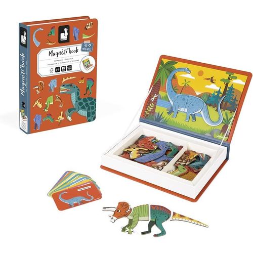 Jeu Éducatif Janod Magneti¿Book Dinosaures ¿ Magnets Et Cartes Modèles 3+