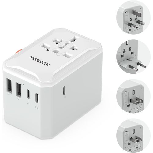 Adaptateur Prise Universelle Avec 3 Usb Et 1 Type C, Adaptateur Universel De Voyage France Vers Usa Canada Uk Italie Australie Chine Japon Thaïlande