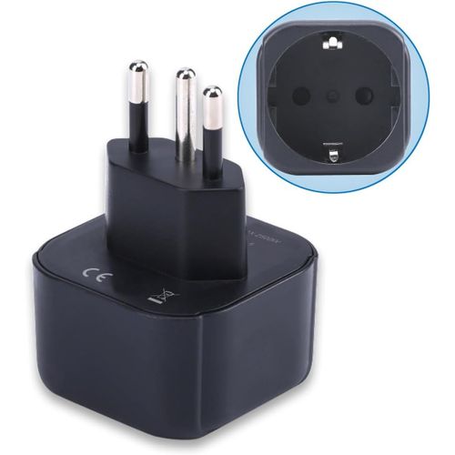 ERYI-Adaptateur De Prise Europe Vers Brésil, Prise Schuko Européenne/Allemande/Française/Italienne/Espagnole Prise Type C/E/F Adaptée Au Convertisseur De Prise De Voyage Prise Brésilienne (1 Pièce)