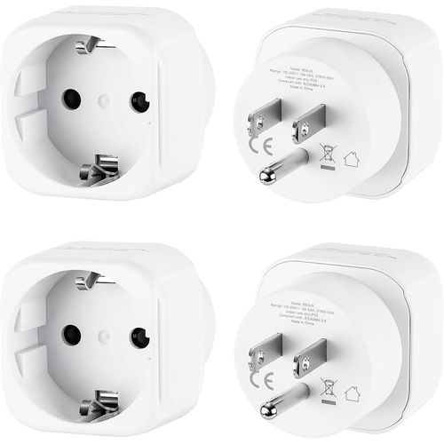 KALANKA-2X Adaptateur Prise USA États-Unis Americaine Voyage US, Europe FR 2 Broches Francaise FR vers US 3 Broches Adaptateur Canada Mexique Thailande Dominicaine