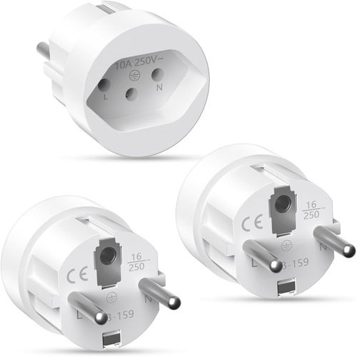 COPO-Adaptateur Prise Suisse Vers France 3 Pièces,Adaptateur Prise Suisse,Adaptateur France Suisse Pour Maldives,Rwanda,Liechtenstein