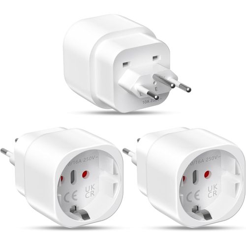 Prise Française Vers Suisse 3 Pièces, Adaptateur De Voyage Français Vers Suisse, Prise Française Vers Suisse, Prise De Voyage Suisse Maldives, Rwanda, Liechtenstein[Z1862]