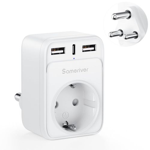 COPO-Adaptateur De Voyage Afrique Du Sud Adaptateur Allemagne Prise De Voyage Afrique Du Sud Avec 2 Prises Usb 1Usb C (3A) Adaptateur Type M Pour Afrique Du Sud Swaziland Lesotho Bhoutan Namibie Bots