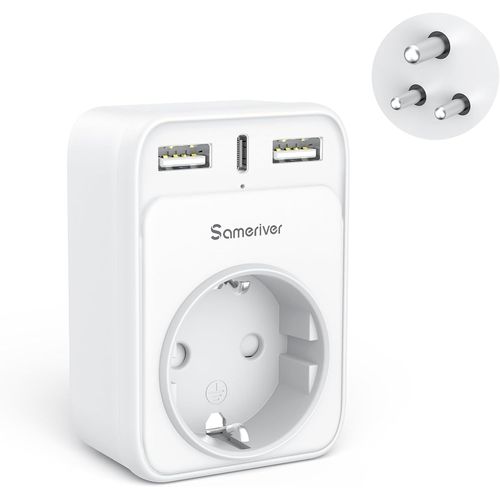 COPO-Adaptateur Prise France Vers Inde,4 En 1 Adaptateur Prise Inde 2 Usb 1 Type C 1 Prises,France Vers Sri Lanka,Inde,Népal Inde Type D