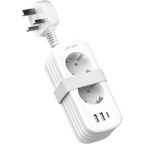 COPO-Adaptateur Prise Anglaise,Portable 2 Prises France Vers Uk Adaptateur De Voyage Avec Câble 1,5M,Europe Vers Uk Type G 3 Broches Adaptateur Pour Irlande Royaumeuni Bretagne Écosse