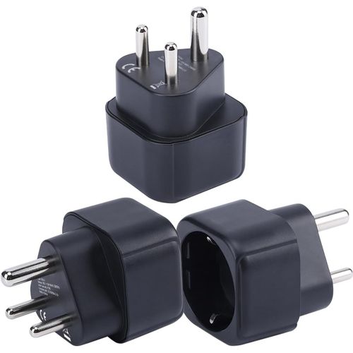 KALANKA-Adaptateur de Prise Europe vers Inde/Sri Lanka, Prise Schuko UE Adaptée à la Prise Inde/Sri Lanka, Prise Européenne/Française de Type C/E/F vers Convertisseur de Prise de Voyage de Type D (3