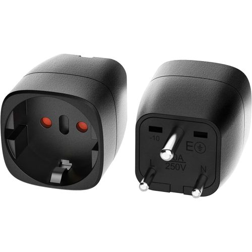 COPO-2 Pièces Adaptateur Prise France Vers Inde,Adaptateur De Voyage Ue Vers Inde,Plug Europe Vers Indien,Adapter Type D Pour Sri Lanka,Inde,Népal,Maldives (Noir)