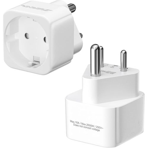 COPO-Adaptateur De Voyage Inde,Adaptateur De Voyage France Vers Inde 2 Pièces,Adaptateur De Prise Europe Vers Inde,Adaptateur De Voyage Type D,Adaptateur De Prise Pour L'Inde,Sri Lanka,Népal,N