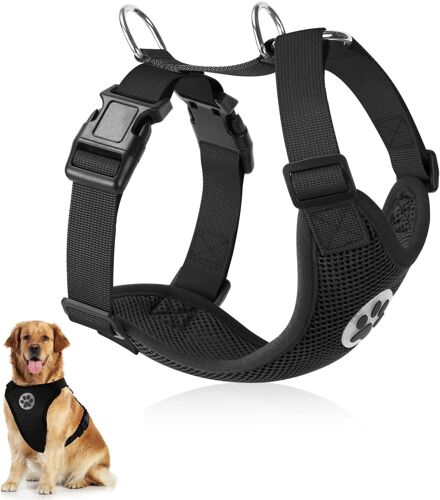 Dog Harness, Car Vest Harness For Dogs Breathable Mesh Fabric Multifunctional Adjustable Double Ring For Cat Puppy Road Trip Daily Walks