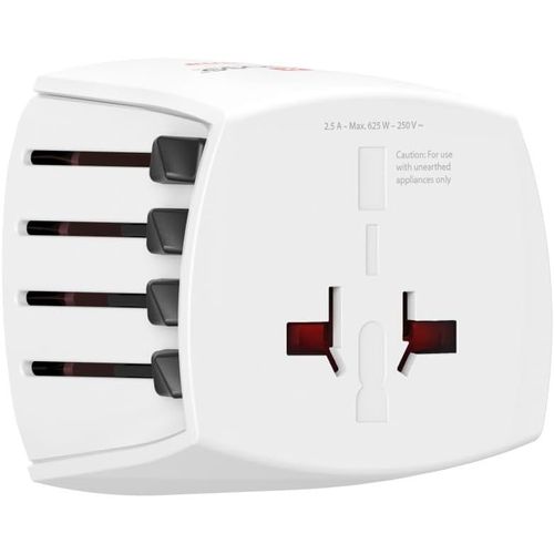 KALANKA-Adaptateur Prise Universelle de Voyage 2 pôles (Adaptateur de Prise International, Compact, Fusibles Remplaçable, +200 Pays Dont Allemagne, États-Unis, Angleterre, Japon, Chine)