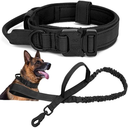 Jgd-Collier Tactique Pour Chien Avec Laissemilitaire Collier Réglable En Nylon Avec Poignée De Commande Et Souples Rembourré Pour Chiens De Moyens Et Grand