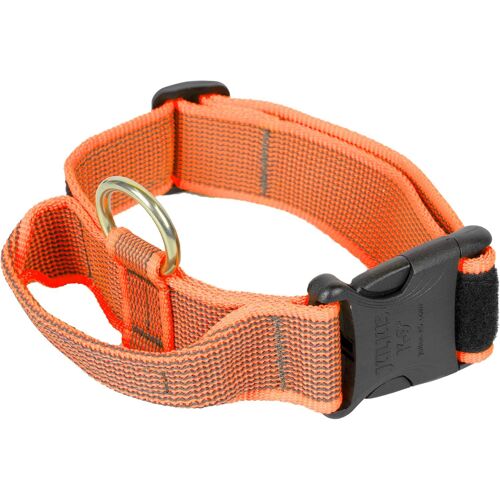 100ha-K-Or-2015 Collier Color Et Gray Avec Poignée, Fermeture De Sécurité Et Logo, Orange-Gris, 40 Mm (38-53 Cm)