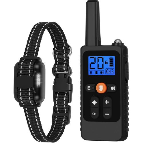 Collier De Dressage Pour Chiens, Collier Électrique Chien Avec, 4 Mode De Formation Bip Vibration Choc, Portée De 800m Avec Verrouillage De Sécurité Pour Petit Grand Chien (Noir)