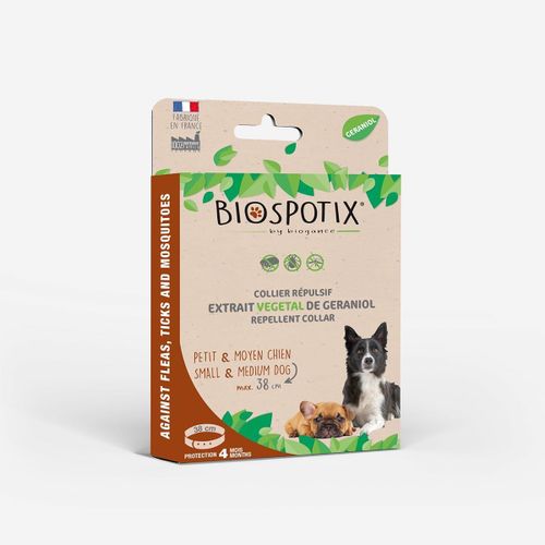 Eryi-- Collier Répulsif Naturel Pour Chiot Et Petit Chien Taille S/M - Anti Parasitaires Naturel - Contre Les Puces, Tiques Et Moustiques - Non Toxique