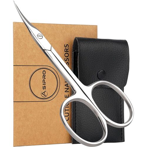 Ciseaux Cuticules Professionnel Courbes Avec Pochette En Cuir Artificiel Ciseaux Manucure Idéale Ciseaux Sourcils Femme Et Homme Coupe Cuticule Ongle Professionnel Petit Ciseaux Ongles 