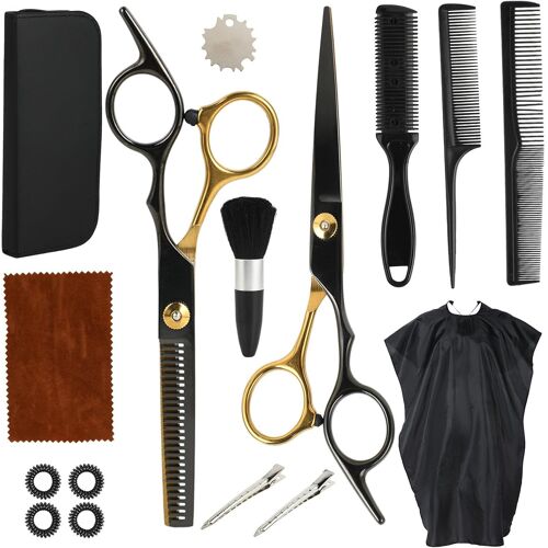 Lot De 16 Paires De Ciseaux De Coiffeur Et Ciseaux À Effiler En Acier 440c-Ciseaux De Coiffure Professionnels De 6,7""-Accessoires De Coiffure Pour Femmes,Hommes Et Enfants 