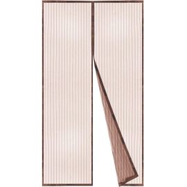 Rideau Aimanté Pour 75x215cm Moustiquaire Porte MagnéTique Moustiquaire Fenetre Sans Percer Pour Porte D Entrée Intérieur/Patio/Coulissante, Brown A