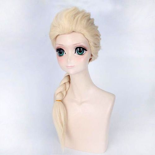 Les Filles Blonde Tressée Perruque Longue De 27 Pouces De Cosplay Perruques Synthétiques Fête D'halloween Costume Pour Adulte 