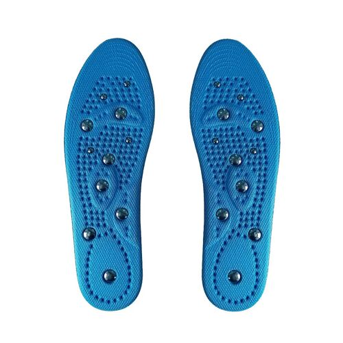 Semelles Magnétiques Bleues Taille S - Semelles De Massage Respirantes Pour La Réflexologie Plantaire, Soulagement Des Douleurs Et Acupression, Amélioration De La Circulation Sanguine, Fasciite Plan