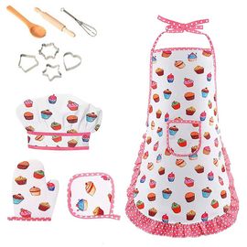 Ensemble de 11 ustensiles de cuisine pour enfants, tablier, jouet, ustensiles de cuisson