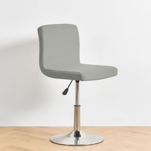 Housse De Tabouret De Bar Avec Dossier Extensible Pour Chaise De Salle À Manger Pivotante, Grise