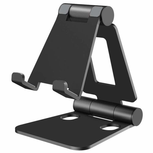 Support Téléphone Bureau, Portable Support Smartphone De Table, Support Téléphone Dock, Ajustable Universel Aluminium Support, Noir