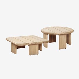 Ensemble De 2 Tables Basses En Bois D'acacia Famara Acacia Marron Clair