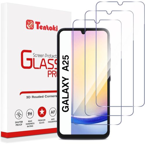 Verre Trempé Pour Samsung Galaxy A25 6,5 Pouces, [Lot De 3] Vitre Protection Écran -Sans Bulles D'air -[0.33mm] [Anti Rayures, Dureté 9h] Ultra Transparent