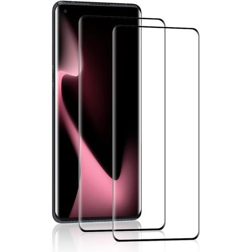 CAUC-Verre Trempé pour OPPO Find x5 Pro, Haut Définition Protection écran, 2 Pièces Vitre Protection de Anti Rayures, 3D Couverture Complète, Dureté 9H, Sensible au Toucher