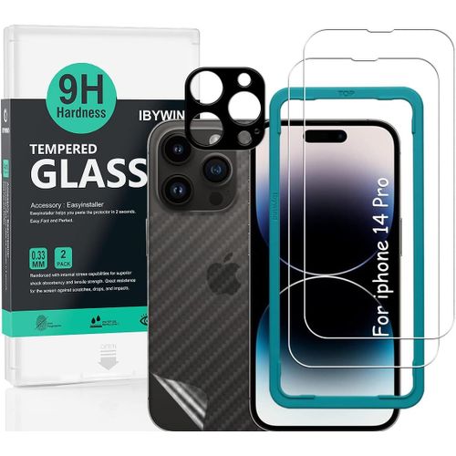 KAL-Protection Écran Pour Iphone 14 Pro 6,1"",Vec Protecteur D'Objectif De En Métal,Sans Bulles