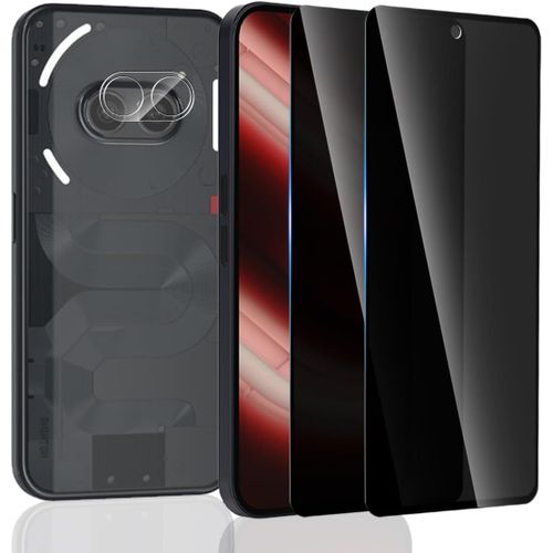KAL-Verre Trempé Pour Nothing Phone(2A) Plus Anti-Espion 2 Pièces + 1 Pièces Arrière Caméra Verre Trempé, 9H /Anti Rayures/Sans Bulles Pour Nothing Phone(2A) Plus Anti-Spy Protection D'Écran