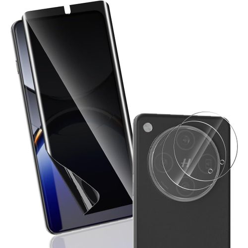 Kal-Protection D'écran Pour Oppo Find X8 Pro Anti-Espion Film Flexible 1 Pièces + Arrière Caméra Verre Trempé 2 Pièces, Anti-Spy Protection Pour Oppo Find X8 Pro Non-Verre Trempé