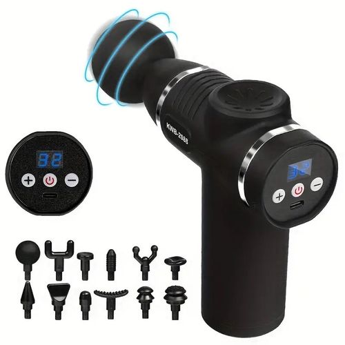 Mini Pistolet De Massage Fascia Machine Relaxation Musculaire Pistolet Vibrant Tige Percussion Massage Équipement De Fitness Cou Saisir Fascia Pistolet - Type Lcd Intelligent-Type C Charge