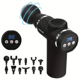 Mini Pistolet De Massage Fascia Machine Relaxation Musculaire Pistolet Vibrant Tige Percussion Massage Équipement De Fitness Cou Saisir Fascia Pistolet - Type Lcd Intelligent-Type C Charge