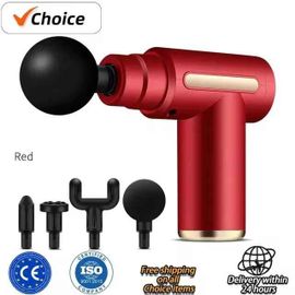 Usb Mini Pistolet De Massage Fascia Machine Relaxation Musculaire Pistolet Vibrant Tige Massage Équipement De Fitness Cou Saisir Fascia Pistolet - Type Red #B