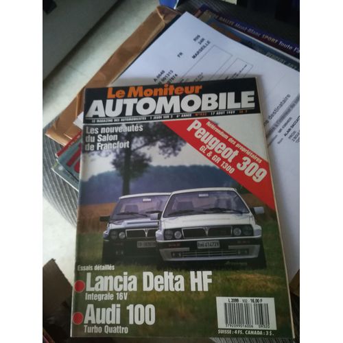 Le Moniteur 932 De 1989 Audi 100 Turbo Quattro,Dax Tojeiro,Gachot,Triumph Tr3a,Plymouth Laser Rs,Lancia Delta Hf Integrale 16v,Peugeot 309