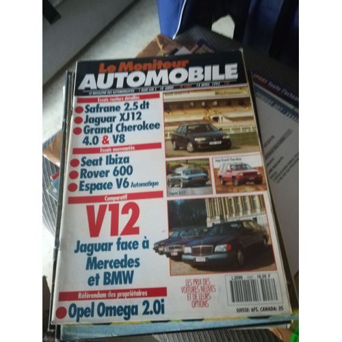 Le Moniteur 1027 De 1993 Ford Mondeo Tcs,Bmw 750i,Daimler Double Six,Mercedes 600 Se,Jaguar Xj12 6.0,Opel Omega 2.0i,Safrane 2.5 Td,Espace Rxe V6i Auto,Jeep Gd Cherokee 5.2 Limited V8,4.0 Laredo