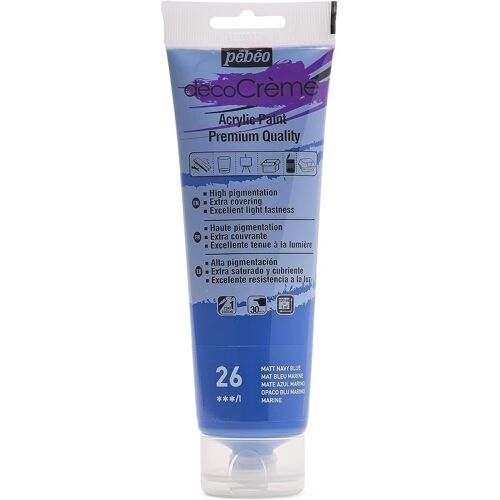 Peinture Acrylique Texture Cr¿¿Me Pour La D¿¿Coration - Finition Mate - 120 Ml - Bleu Marine