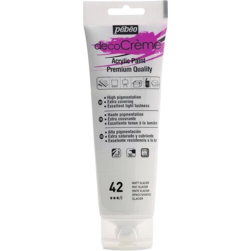 Peinture Acrylique Texture Cr¿¿me pour la D¿¿coration - Finition Mate - 120 ML - Glacier