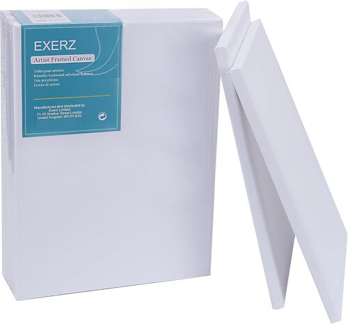 30x40cm Toiles Pr¿¿-¿¿Tir¿¿Es 5 Pi¿¿Ces - 1,7cm D'¿¿Paisseur Toiles ¿¿ Peindre Encadr¿¿Es/ 280gsm/ 100% Coton/Triplement Appr¿ºt¿¿E/Sans Acide/Grain Moyen/ - Peinture ¿¿ Huile/Gouache/Acrylique