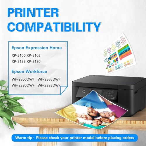 502 XL Cartouche d'encre Compatible avec Epson 502 502XL pour Epson Expression Home XP-5150 XP-5155 XP-5100 XP-5105, Workforce WF-2860 WF-2865 WF-2880 WF-2885 WF-2865DWF WF-2860DWF