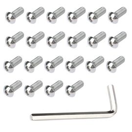 60 Pièces Vis à tête Bombée Avec Bride Acier Inoxydable 5 x 10 mm Vis à tête Cylindrique à Six Pans Creux con Clé Allen per la Riparazione di Mobili, Apparecchiature di Comunicazione