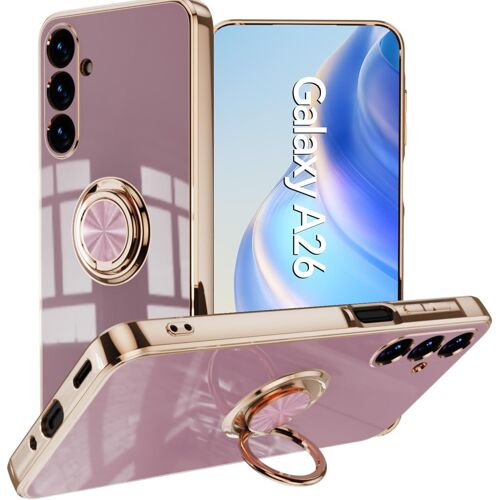 SJZG-Coque Pour Samsung Galaxy A26 5G Avec Anneau Support Rotatif À 360 Degrés, Souple Tpu Silicone Case Antichoc Housse Bague Étui - Violet