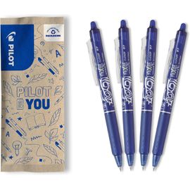 Chenquansarl-Lot De 4 Frixion Ball Clicker 07 - Stylo Effaçable À Encre Thermosensible - Stylo Roller Rétractable Et Rechargeable - Bleu - Pointe Moyenne